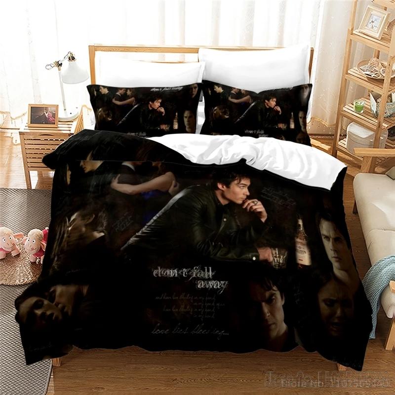 The Vampire Diaries Serie TV Figlio d'Amore Set Copripiumino HD Copripiumino Biancheria da Letto per Bambini Set Biancheria da Letto Decorazione Camera da Letto