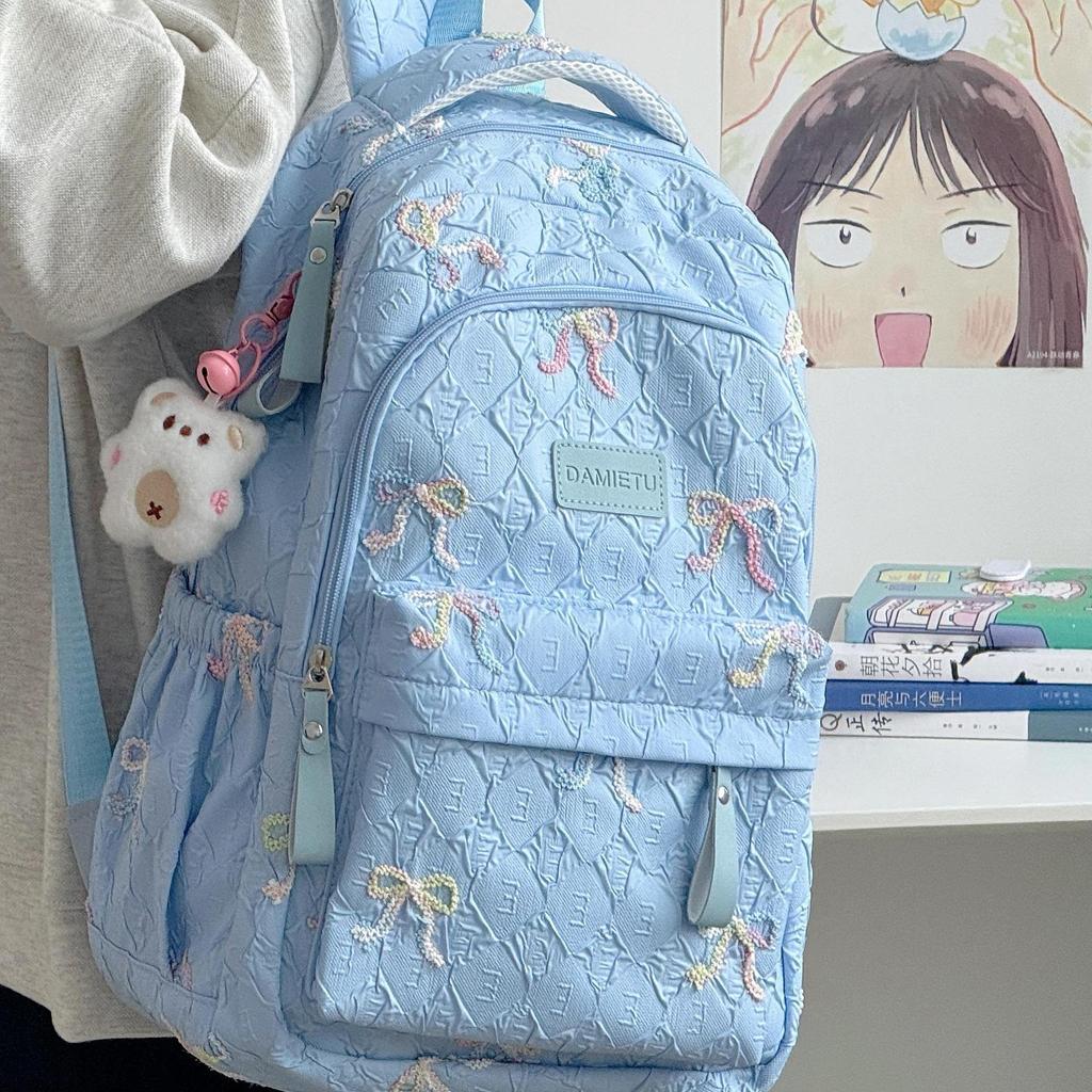 High-value schoolbag female niche design college student high school student backpack Japanese versatile large-capacity girl schoolbag