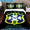 3pcs Brazilian Football Federation Printed Bedding Set Duvet Cover Closure Includes 1 Duvet Cover & 2 Pillowcases Bedding Sets Home Decor Gifts