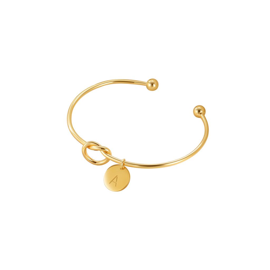 Popular bracelet gold 11-letter round bracelet opening adjustable jewelry
