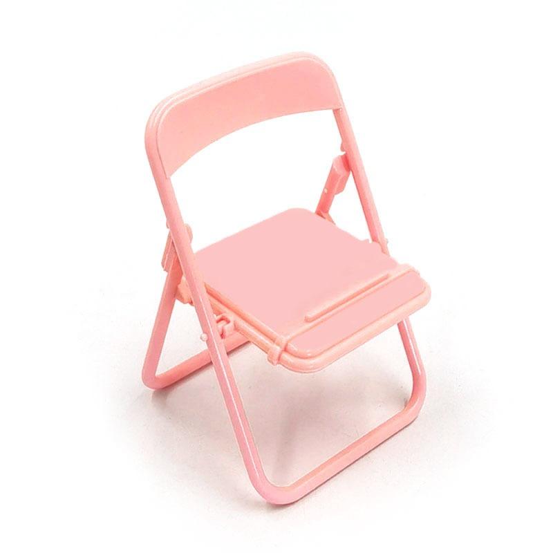 Creative Folding Chair Desktop Phone Stand Solid Color Stool Stand Pendant Portable Lazy Stand Accessories