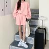 Amulet Loungewear Solid Balloon Loose Size Blue Women's Set, Sweatshirt, Color, Sleeves, Fit, L, (vl-5718-bl-l)