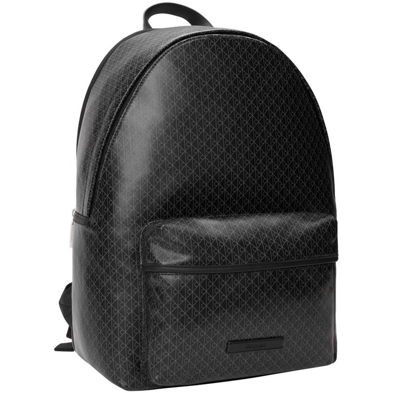 Calvin Klein Commuter Campus Style Monogram Print Large Capacity Fabric Backpack Men Backpack Space-Black 4D3313G-UB1