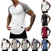 T-shirt da uomo leggera a maniche corte con scollo a V, vestibilità muscolare, traspirante, per palestra, allenamento, vestibilità slim, maglietta estiva