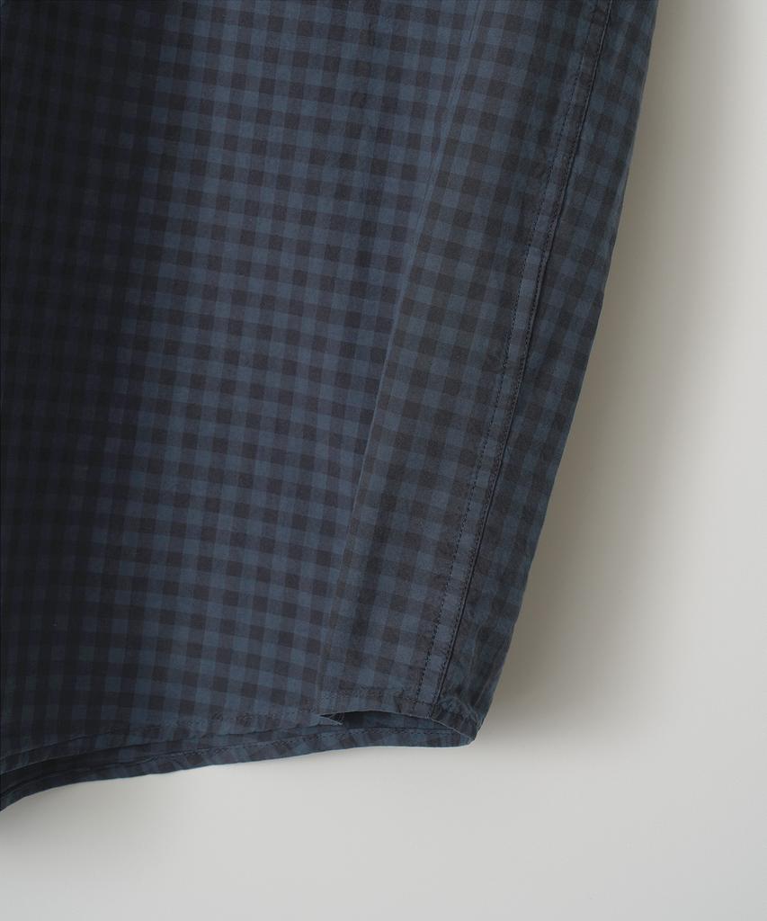 ANOTHER OFFICE Huge Garment Gingham Check Shirt (Smoky Indigo)