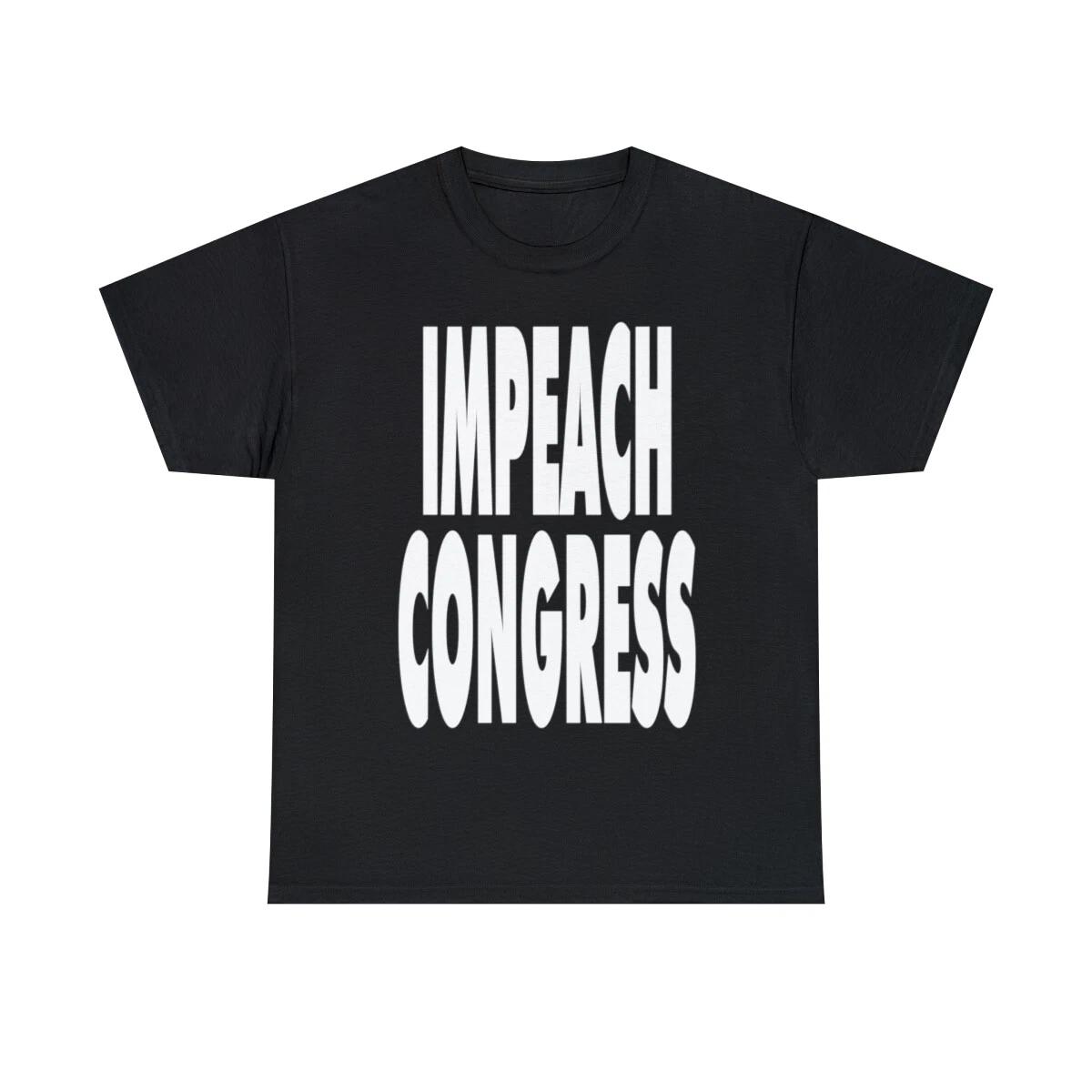 УНИСЕКС ТЯЖЕЛАЯ ХЛОПКОВАЯ ФУТБОЛКА IMPEACH CONGRES S