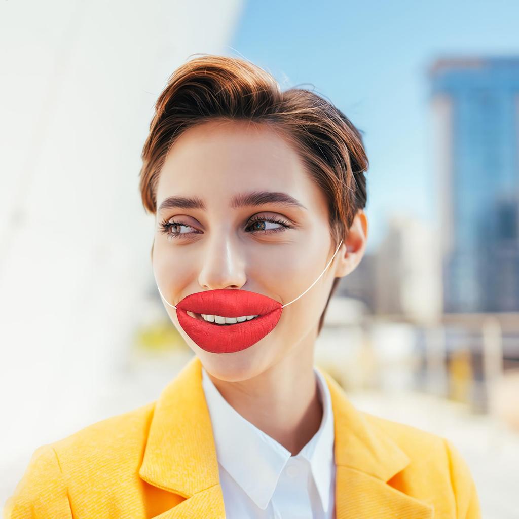 Großer Lippen-Requisite Rote Lippen Scherzartikel Cosplay-Requisiten Große Lippen Scherzspielzeug Wurstmund Dekor Gesichtsabdeckung Latex Foto Lustige Requisiten