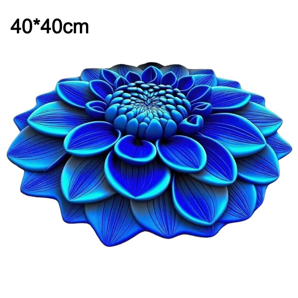 

Special-shaped 3D Flower Carpet Non-slip Absorbent Peony Floor Mat Dirt-resistant Crystal Velvet Bathroom Floor Mat