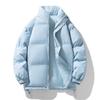 Unisex Oversized Puffer Jacket Winter Warm Cotton Coat Stand Collar Zipper Front Loose Fit