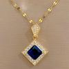 Exquisite Geometry Square Necklace Earrings Jewelry Set Charm Ladies Jewelry Fashion Bridal Accessory Set Romantic Gift