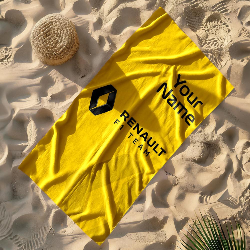 Renault Customize Text Beach Towel Quick-Dry Soft Microfiber Suitable for Sports Travel Swimming Yoga Bathroom Beach And Pool