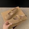 Queen Fan Retro French Flat Bottom Shoes Women's 2025 New Autumn Skirts Versatile Mary Jane Shoes