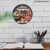 2D Flat, 1pc Round Aluminum America 250th Anniversary Metal Sign, 1776-2026 Patriotic Eagle & Liberty Bell Wall Plaque, Vintage American Flag