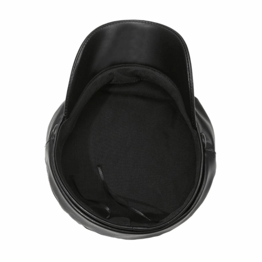 Flat Top Painter Hat Black Sailor Visor Hat Retro Beret Hat