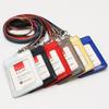 Laser Glossy Buckle Business Work Card Holder Lanyard Multi Slot Card Sleeve Leather Access Control Cards Case Id Card Holder