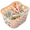 30Pcs Plastic Clothes Pegs Laundry Clothespin Clothes Pins Storage Organizer Quilt Towel Clips Spring With Basket Cabides Hanger