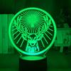 Deer Cross Pattern 3d Led Night Light With Remote Control For Home Office And Celebration Use