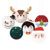 Winter Festival Party Supplies 6Pcs Christmas Cartoon Paper Lanterns, Santa Snowman Penguin Reindeer Decorative Lantern Sets Hanging Decor for