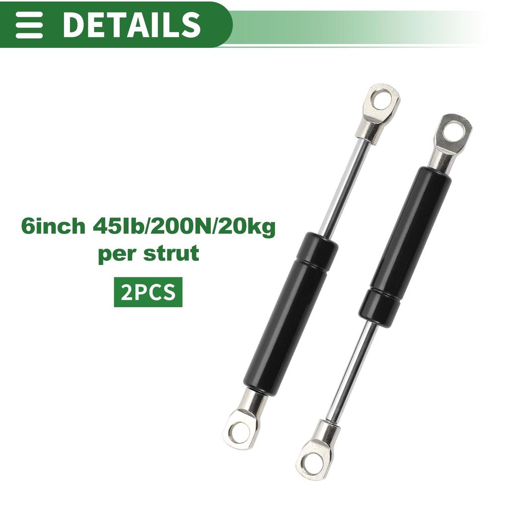 Motoforti Universal Lift Support Strut Gasfedern, 6 Zoll/150mm, 45lb/200N/20kg, Metall Schwarz, 2 Stück