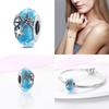 Compatible With Charm Bead Charms Ideal For Authentic Bracelets With 3mm Bracelets Diy Sea Blue Glass Bead Charms Copper Jewellery Making Ideal For Wo