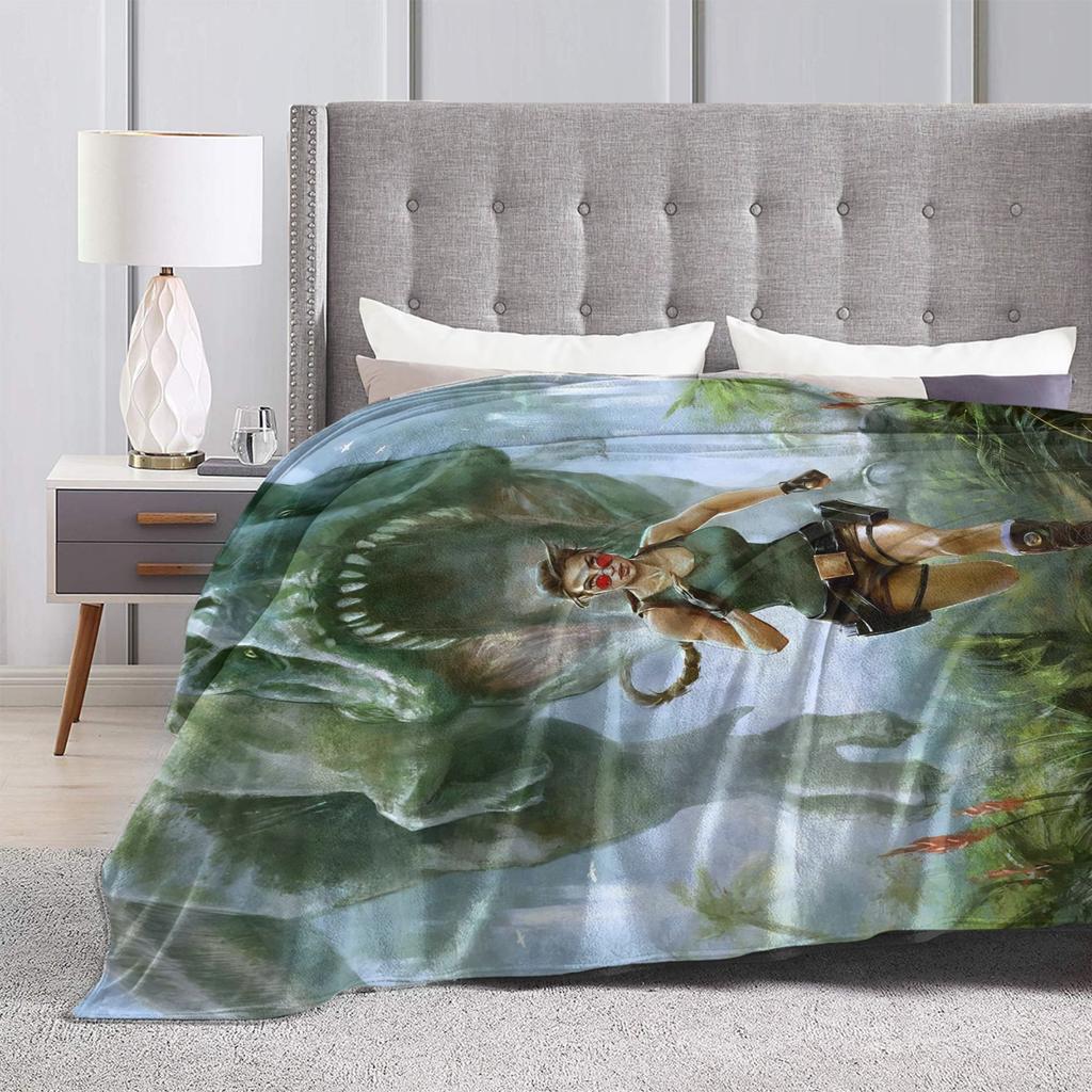 T-Tomb Raiders Plush Blanket Kids Flannel Throw Blanket For Home Decor Soft Custom Quality Bedspread Gift