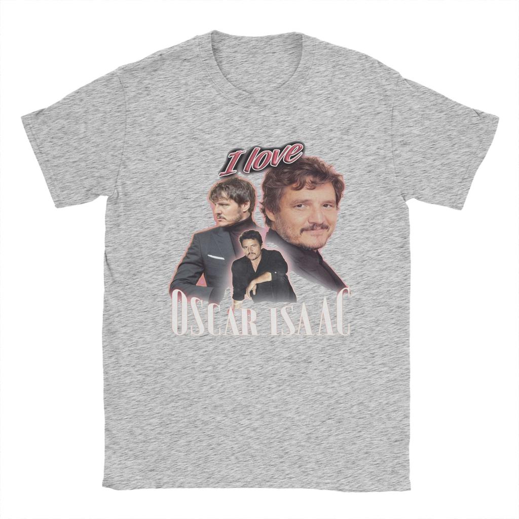 I Love Oscar Isaac Pedro Pascal Cursed Fan Men's T Shirt Funny Tee Shirt Short Sleeve Round Neck T-Shirts Pure Cotton Clothes