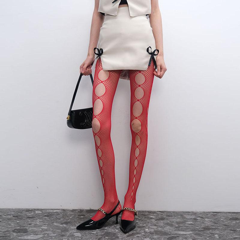 Spicy Y2K Cutout Lace Fishnet Stockings - Spring/Summer