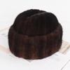 New Winter Men Luxury Real Mink Fur Hat Natural Warm Mink Fur Cap Russian Male Outdoor Genuine Real Mink Fur Fedoras Hats
