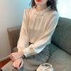 2025 New Spring Elegant Women Blouses Shirts Long Sleeve Beading O-Neck Chiffon Blouse Shirt Women Tops J773