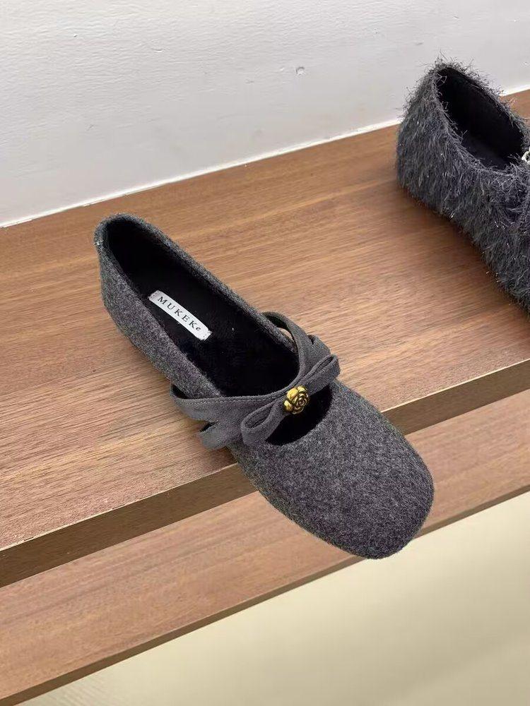 

With Gentle Thick Heel Mary Jane Shoes, New Shallow Mouth French Single Shoes, Skirt Velvet Autumn, Winter And Winter 35