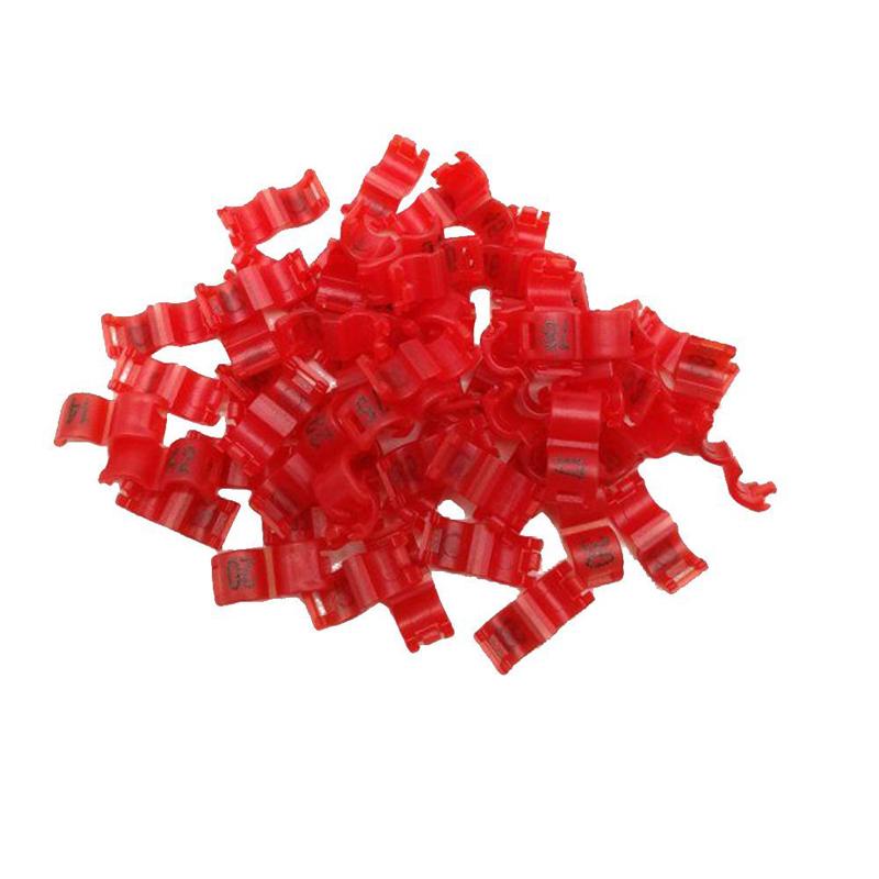 

100Pcs Bird clip ring 2.7mm 3mm 4mm 4.5mm 5mm Plastic foot rings Colorful birds, Acacia birds pigeon All kinds of bird foot ring 4mm красный