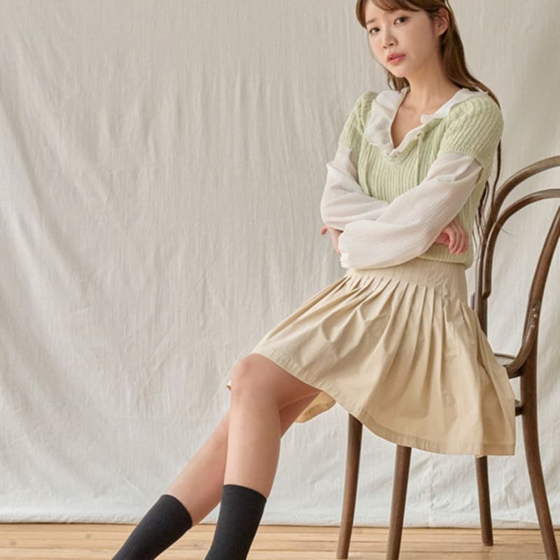 lululela Dool Daily Plain Long Socks (3 Colors) 8 Pairs