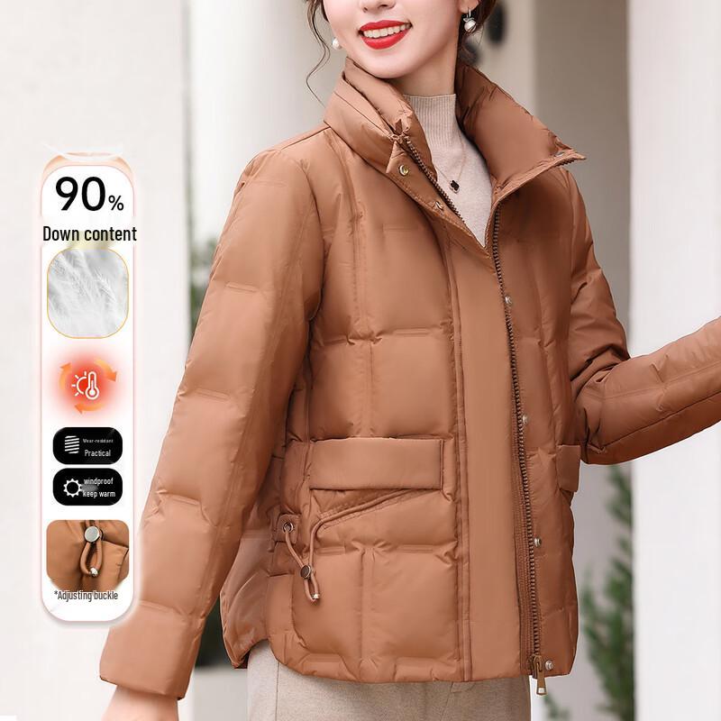 

Paster Mid-Aged Women s Stand Collar Short Down Jacket 3XL