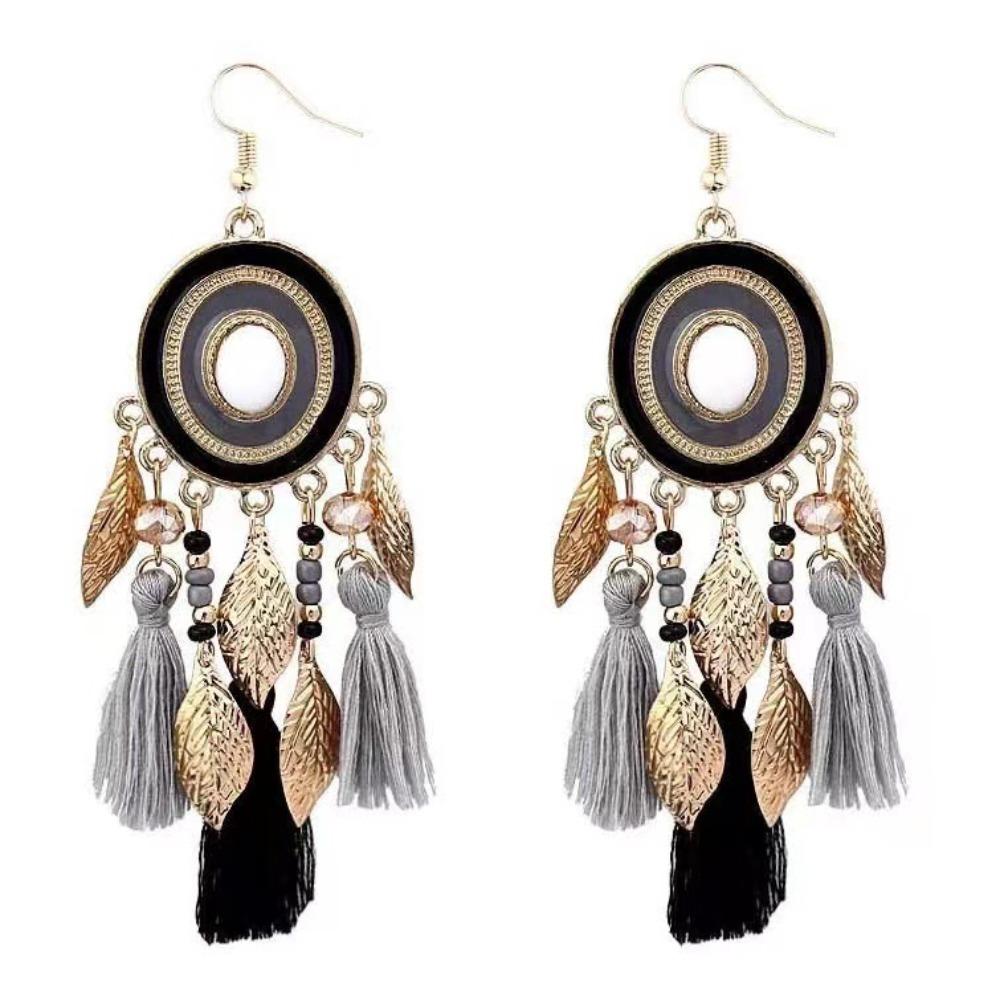 with Tassel Long Tassel Earrings Alloy Ethnic Style Earrings New Trendy Earrings