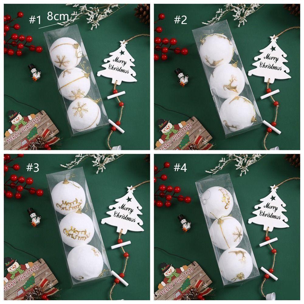 NEW Foam Christmas Hanging Balls Plastic Xmas Party Favors Xmas Tree Ornaments White Merry Christmas Decoration Christmas