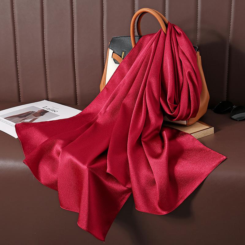 Solid Color Luxury Fashion Women Hijab Scarf Long Silk Soft Comfortable Scarves Shawl Muffler Neckerchief Outdoors Bandanna Lady