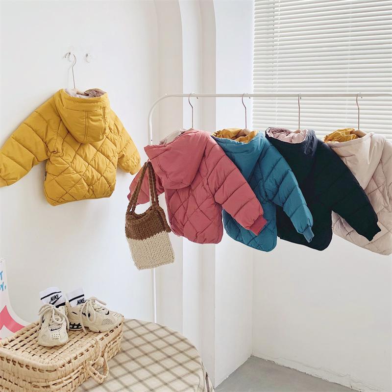 Autumn Winter Children's Hooded and Plush Thick Jacket for Boys and Girls Warm and Windproof Outerwear