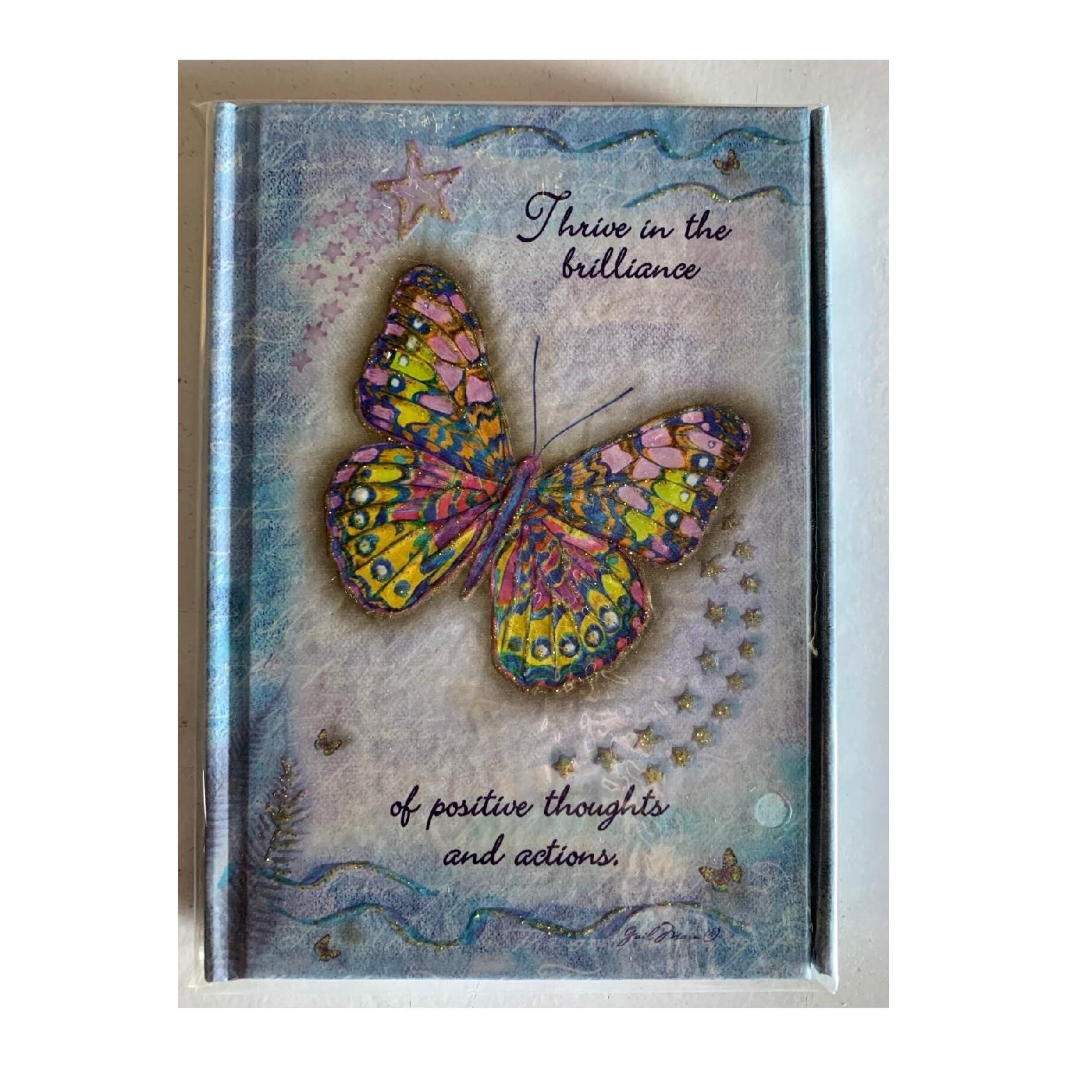 

A6 Hard Cover Striped 144 Sheets Notebook With Magnets On The Side And Butterfly Pattern чистий