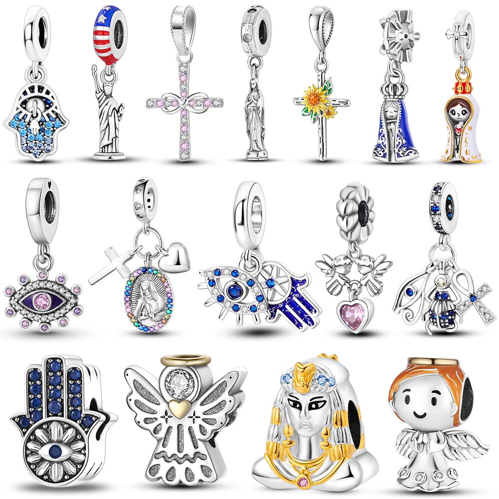 Copper Plated Charm Brazil Nossa Senhora Our Lady Of Aparecida Dangle Charm Fit Bangle Bracelet Necklace Jewelry Making