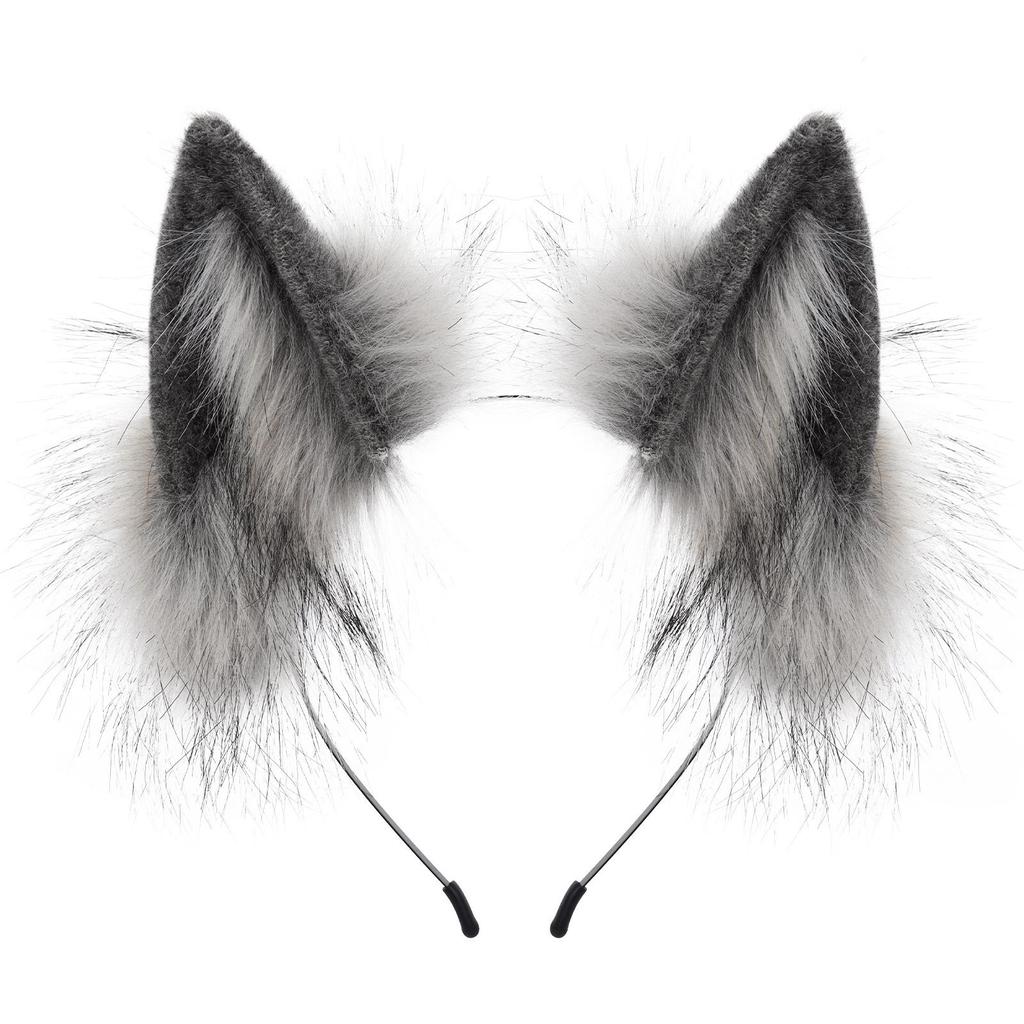 Japanese Lolita Headdress: Handmade Plush Cat & Fox Ears Headband