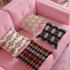 Native Fabric Pattern Pillow Case Silky Short Plush With Invisible Zipper Dustproof Sofa Cushion Cover For Home Decor
