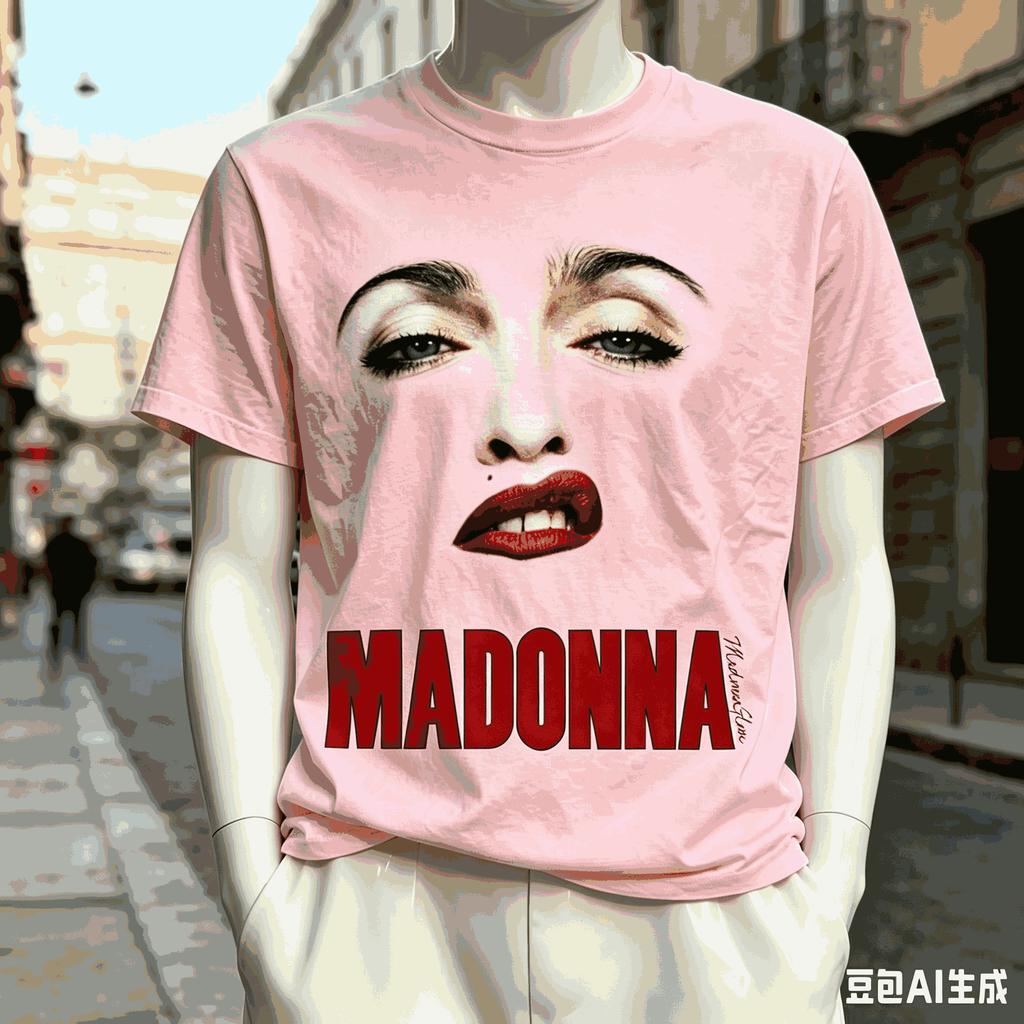 Camiseta de Algodón Transpirable Suave de Manga Corta con Estampado Gráfico de Madonna para Unisex Unisex Oversize Producto Caliente Suave