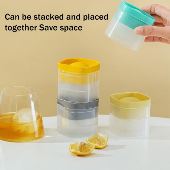 Grande Stampo per Cubetti di Ghiaccio Sferici in Silicone con Coperchio Sigillato Grande Stampo Sferico Rotondo per Whiskey Cocktail Maker di Palline di Ghiaccio a Rilascio One-Click