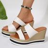 Fashion Summer Platform Sandals for Women Fashion Pu Leather Women Shoes Wedges High Heel Slippers Woman Light Plus Size Slides Sandles