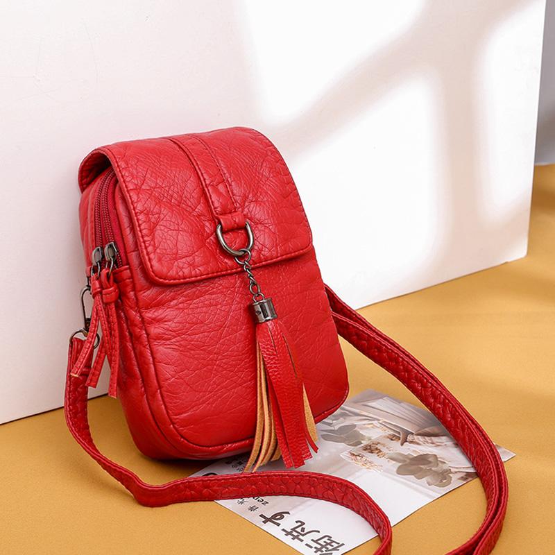 Summer Fashion Mini Women Messenger Bags Pu Leather Women Shoulder Bag Tassel Solid Clutches Ladies Tote Purse Crossbody Bags