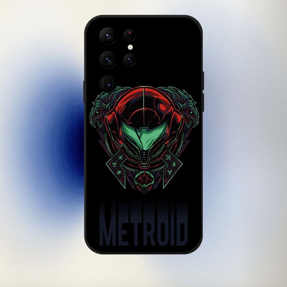 Game M-Metroid Phone Case For Samsung S24,23,22,30,21,10,9,Ultra,Plus,Lite,FE,5G Black Soft Case