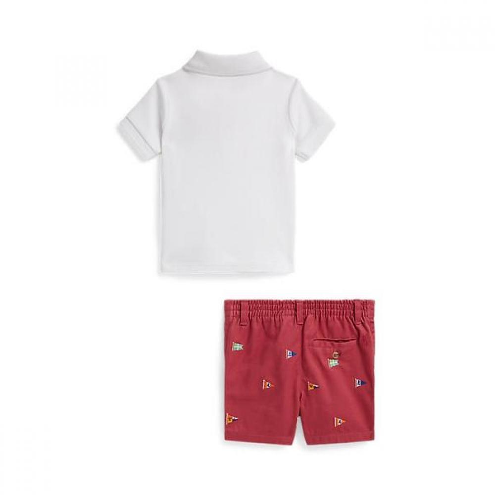 Polo Ralph Lauren Baby Boy Polo Bear Soft Cotton Polo Shirt And Short Cwpo2sti9s20138100 
