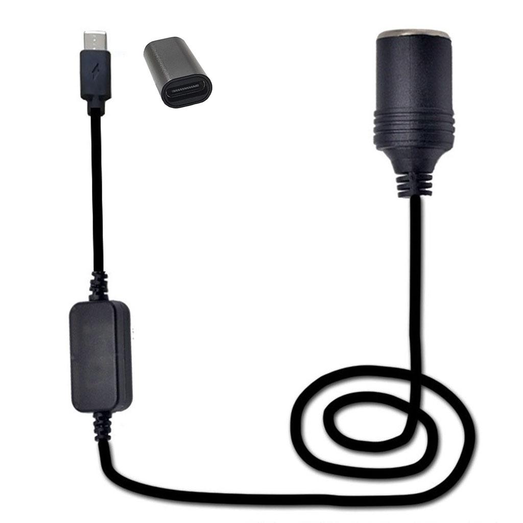 USB C PD Female Type C Male To 12V Car Socket for Driving Recorder Car Fan Power