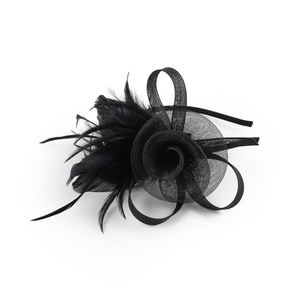 Retro Feathers Mesh Headband Luxury Bridal Headband Sweet Wedding Handband  Birthday