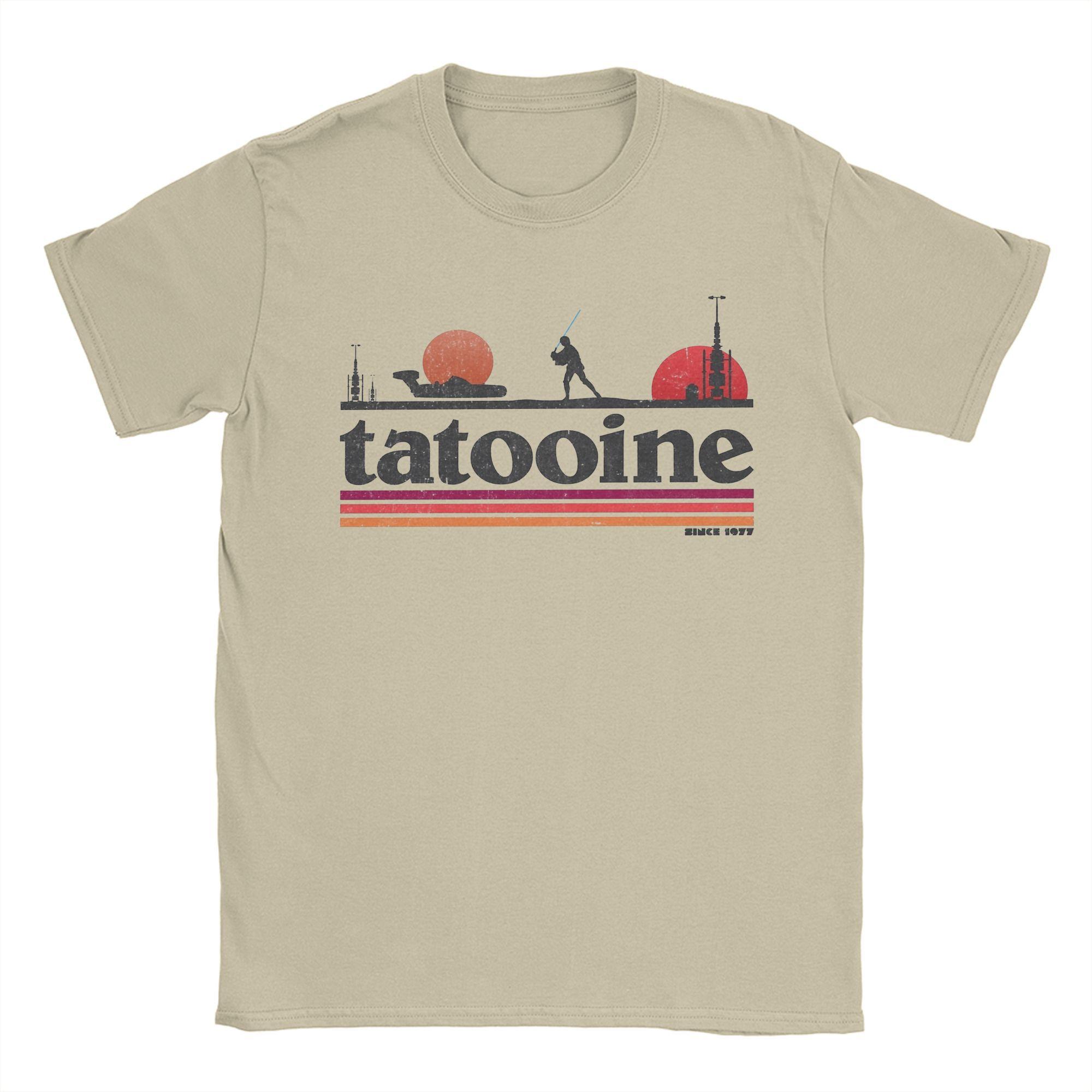Casual Planet Sky Tatooine TShirts for Unisex Crewneck Cotton T Shirt Short Sleeve Tee Shirt Classic Clothes S